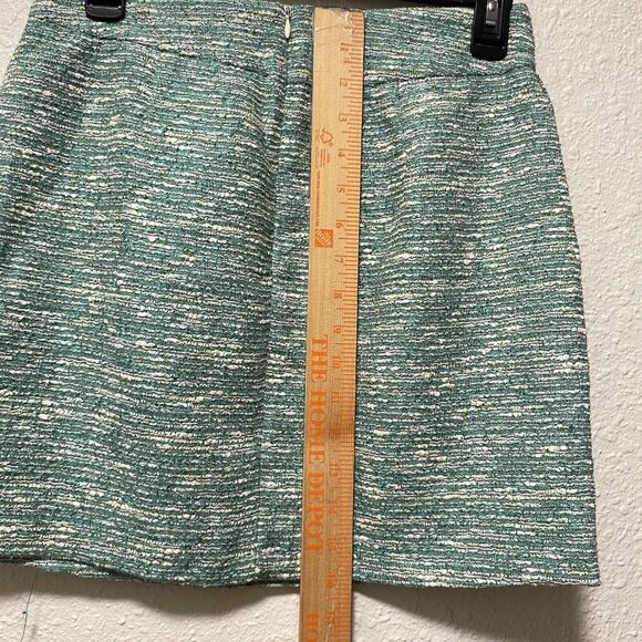 zara mini skirt small S green tweeted pockets textured weave chic made spain an - Picture 9 of 10